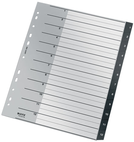Leitz 12090000 Register – PP, schwarz, unbedruckt