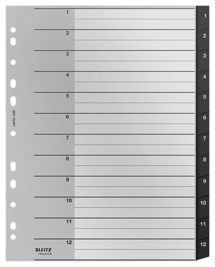 Leitz 12090000 Register – PP, schwarz, unbedruckt