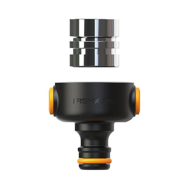 Fiskars Hahnstück – M22x1/M24x1, Kunststoff, Schwarz/Orange/Silber – für Innenwasserhahn