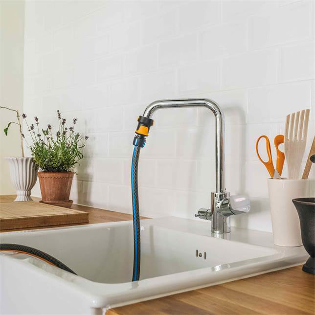 Fiskars Hahnstück – M22x1/M24x1, Kunststoff, Schwarz/Orange/Silber – für Innenwasserhahn