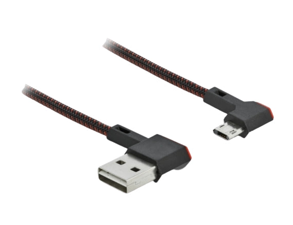 DeLOCK USB-A auf Micro-USB-B Kabel – USB 2.0 (480 Mbit/s) – 0,2 m – Abgewinkelt – Schwarz