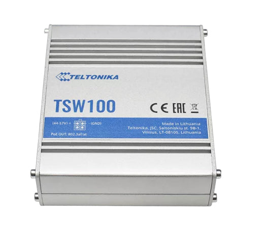 Teltonika TSW100 – Managed Switch – 5×GbE, PoE+ 120 W