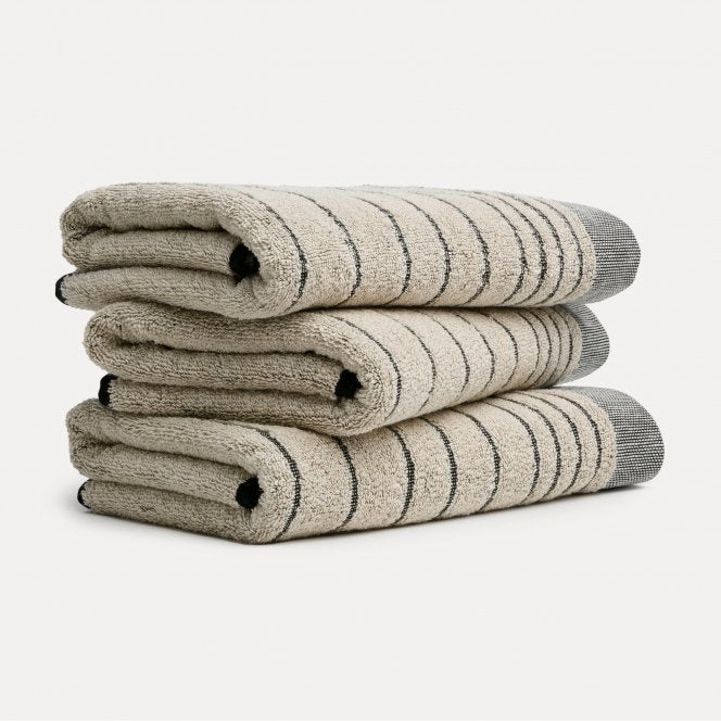 Möve Duschtuch Eden Querstreifen – 80 × 150 cm, 80% Baumwolle/20% Leinen, gemustert