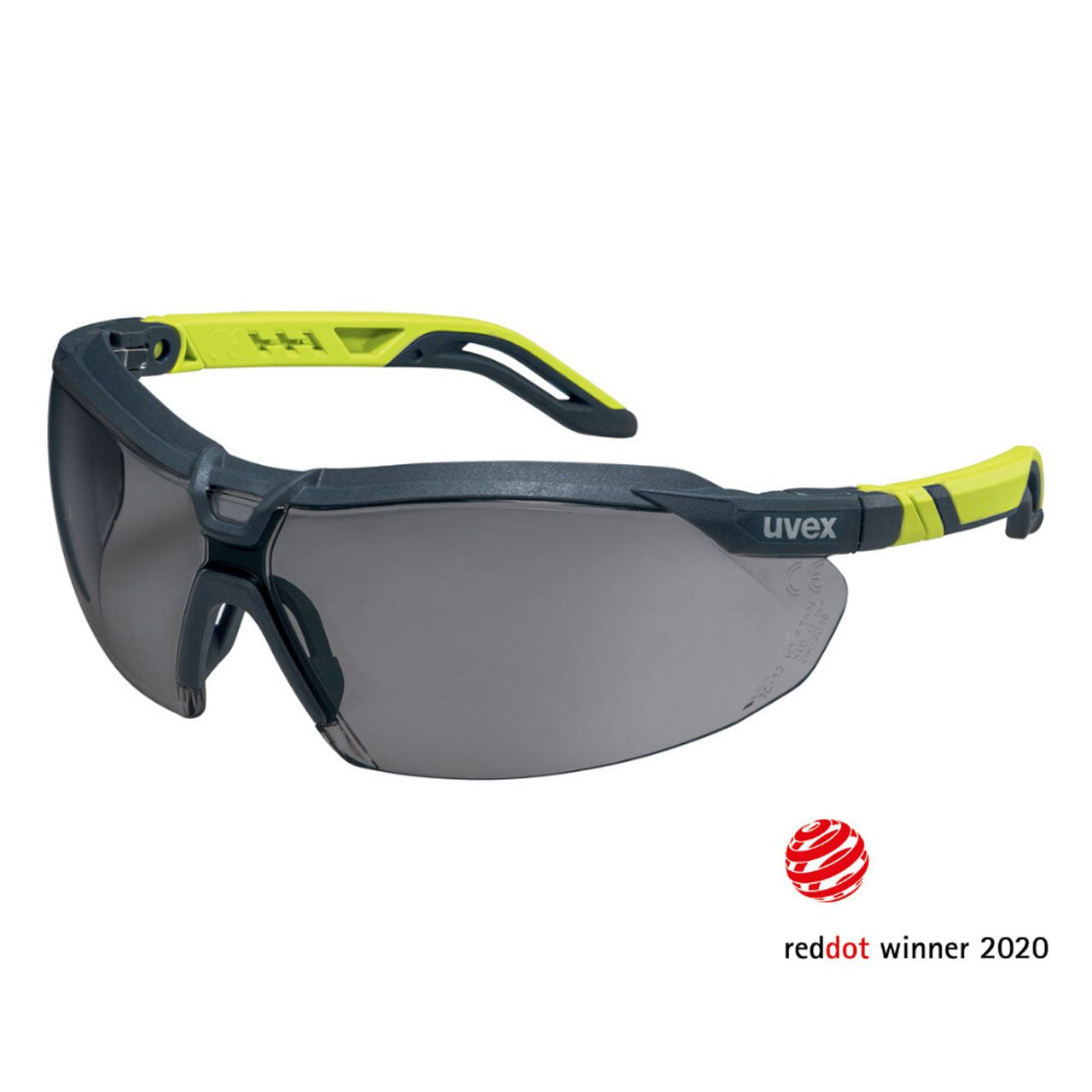 Uvex i-5 9183 Schutzbrille – Antibeschlag, Kratzfest, Grau, Anthrazit/Limette, Polycarbonat (PC), inkl. 1 St.
