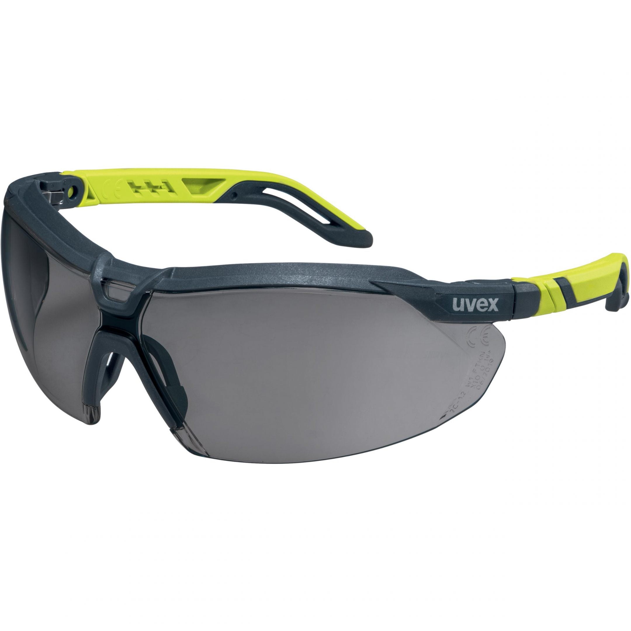 Uvex i-5 9183 Schutzbrille – Antibeschlag, Kratzfest, Grau, Anthrazit/Limette, Polycarbonat (PC), inkl. 1 St.