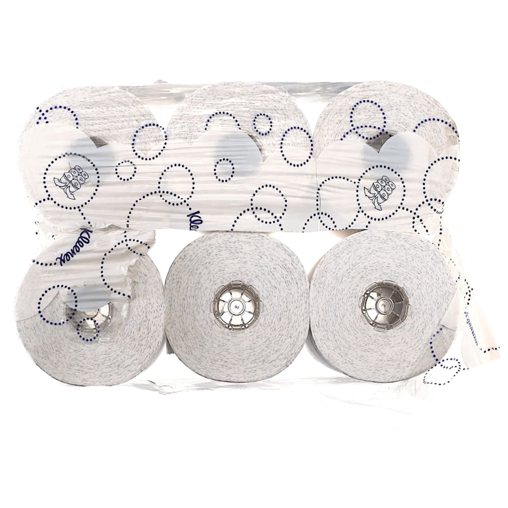 Kleenex Handtuchrolle – 2-lagig, Weiss – 198 mm × 100 m – für Kleenex Slimroll Spender – Beutel 6 Rollen