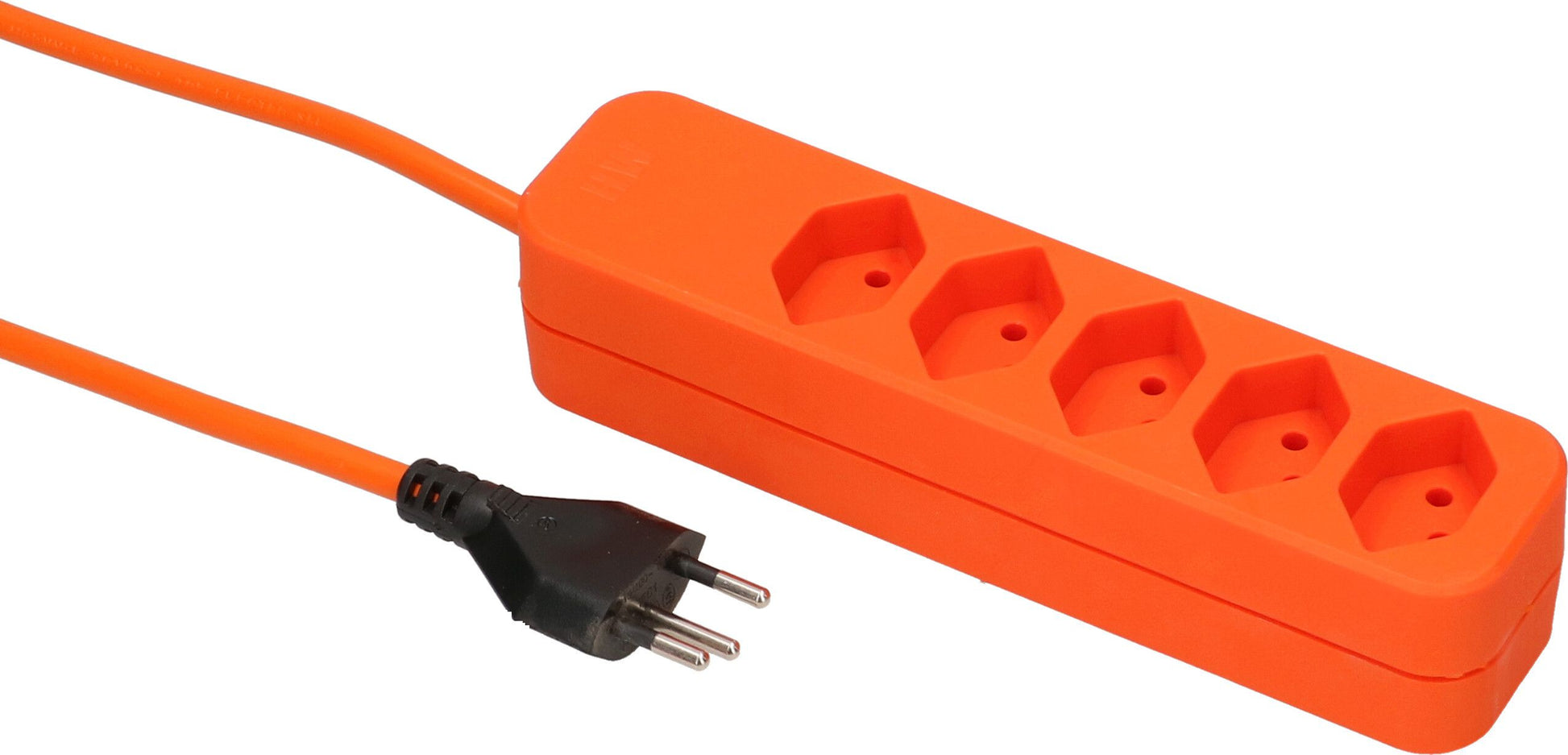 Max Hauri AG Max Hauri Steckdosenleiste 5×T13, ohne Schalter, 5 m, Überstromschutz, Eingang T12 – orange