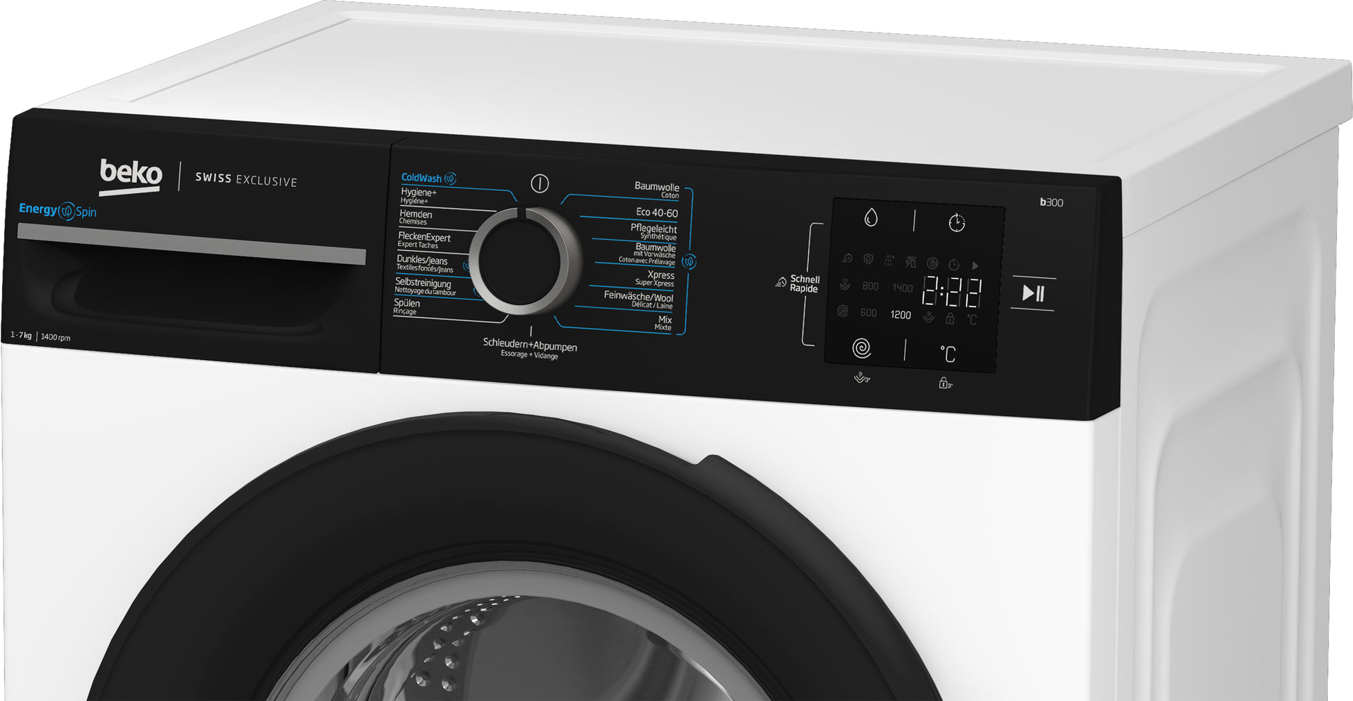 Beko Waschmaschine WM207 – 7 kg, 1351 U/min, Energieeffizienzklasse A – weiss