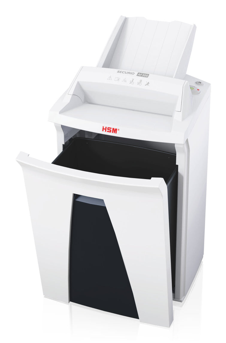 HSM Securio AF300 – Aktenvernichter mit Autofeed 300 Blatt, DIN P-6, Mikroschnitt 0,78 × 11 mm, 6 Blatt, 35 l