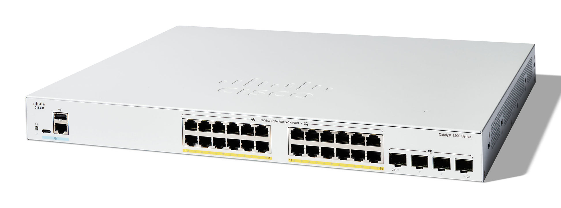 Cisco Catalyst C1200-24FP-4G-RF – Verwalteter L2 Switch – 24× 1G, 4× SFP, PoE+, 19"