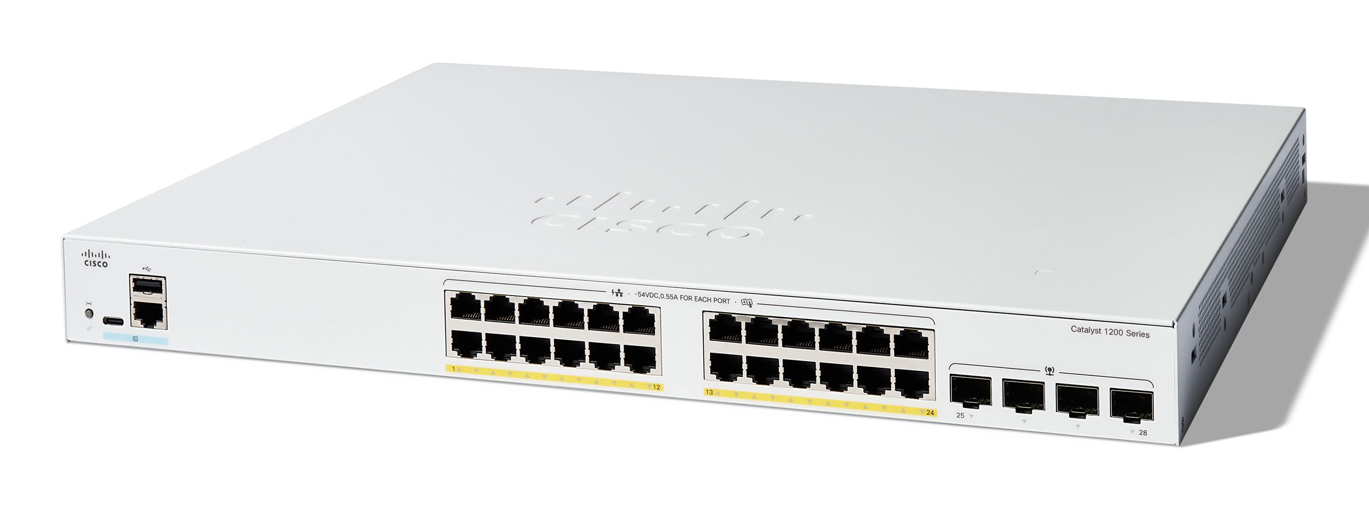 Cisco Catalyst C1200-24FP-4G-RF – Verwalteter L2 Switch – 24× 1G, 4× SFP, PoE+, 19"