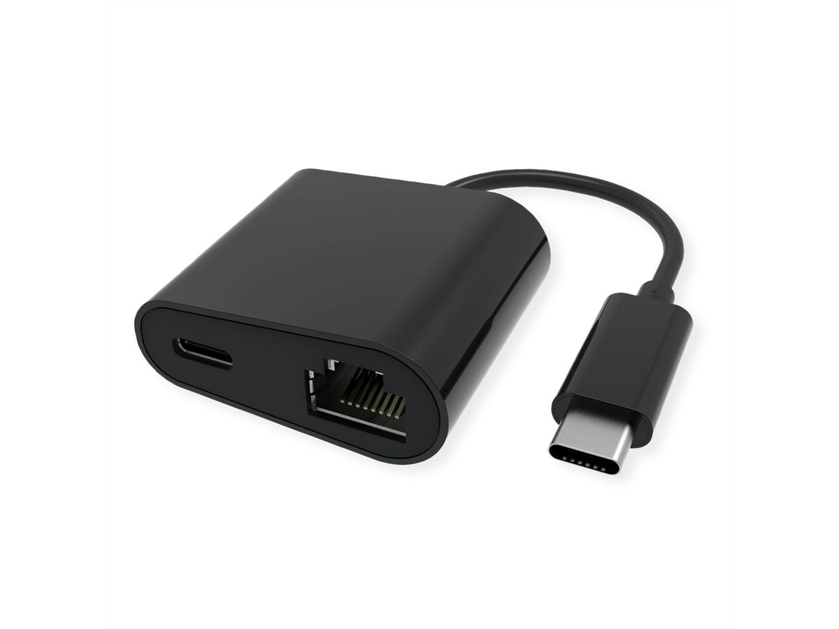 VALUE USB 3.2 Gen 2 Typ C zu Gigabit Ethernet Adapter – 1× RJ-45, PD Port 100 W