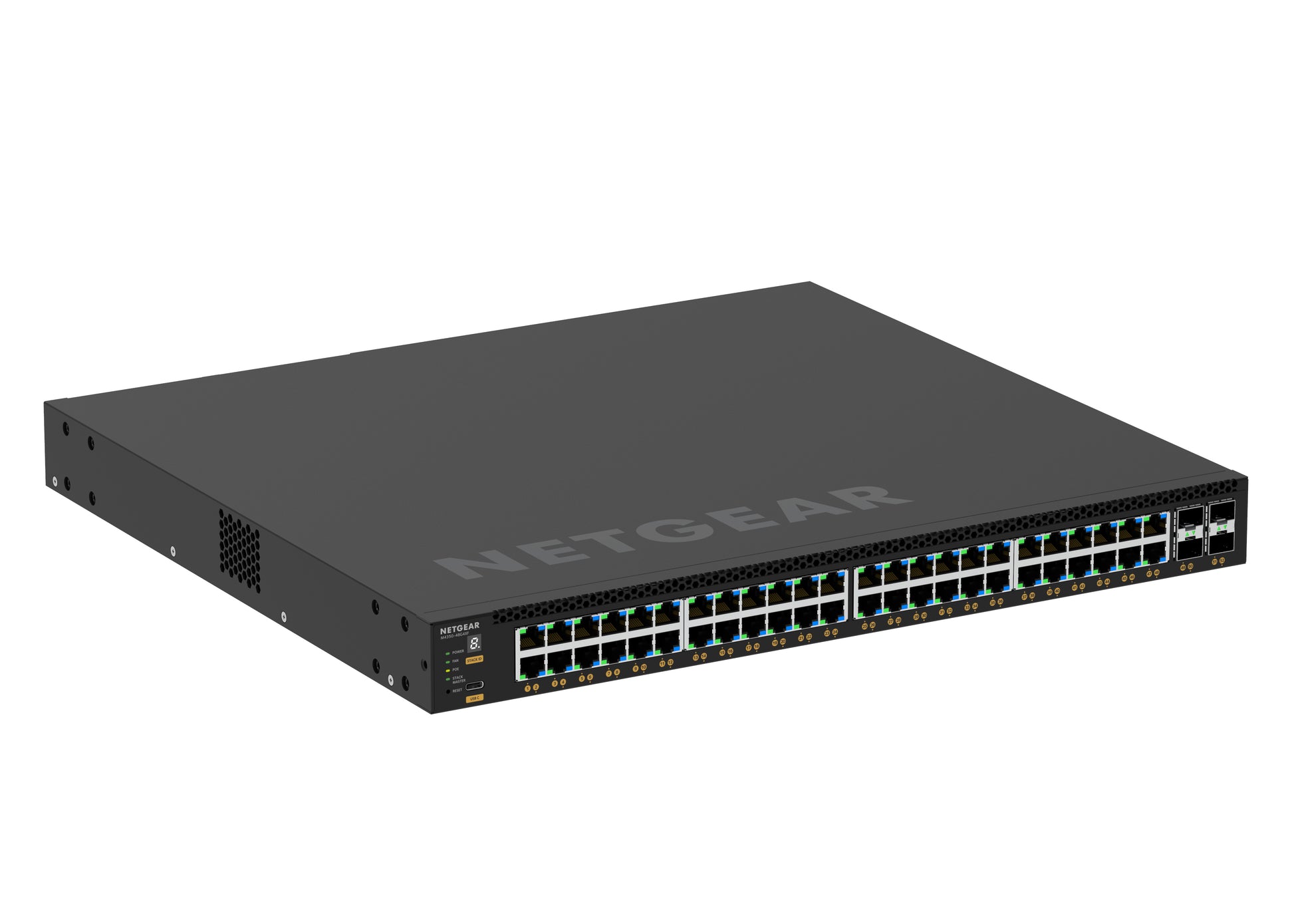 NETGEAR M4350-48G4XF – Managed Switch – 48×GbE, 4×SFP+, L3, PoE+ 1440 W, 1U