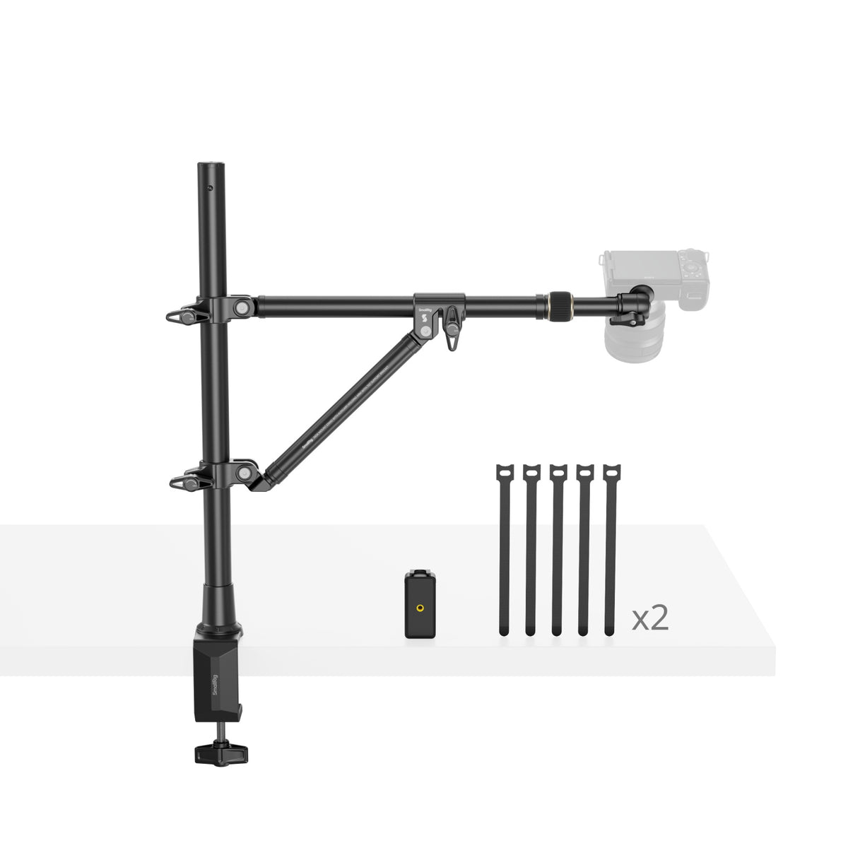 SmallRig 4304 Desktop-Overhead-Halterung – 3 kg, höhenverstellbar, 1/4"-Gewinde – für alle Marken – Schwarz