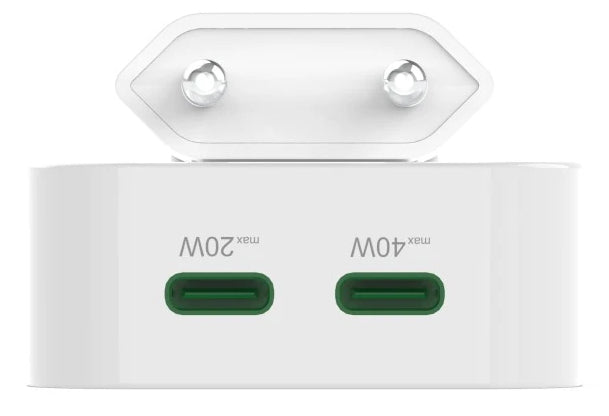 Hama 00201955 USB-Ladegerät 40 W – USB-C×2 – PD 3.0, QC 2.0/3.0, GaN – EU-Stecker (Typ C)