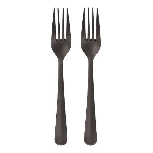 Papstar CIRCULWARE Mehrweg-Gabeln – 200 Stk., 19 cm, Polypropylen, Schwarz, pflanzenbasiert, recyclebar