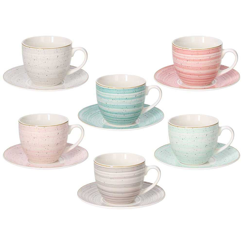 Tognana Porcellane Tognana Kaffeetasse Iris – 6er Set, 200 ml, Ø 14 cm, Porzellan, spülmaschinenfest