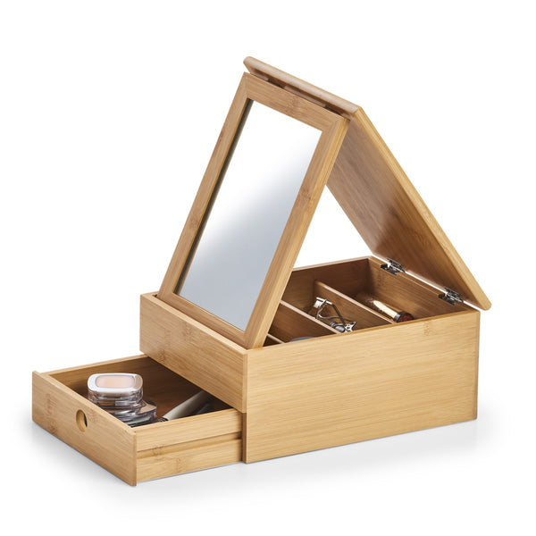Zeller Present Aufbewahrungsbox 18872 – Bambus/Glas, 25×19×11,2 cm, Braun