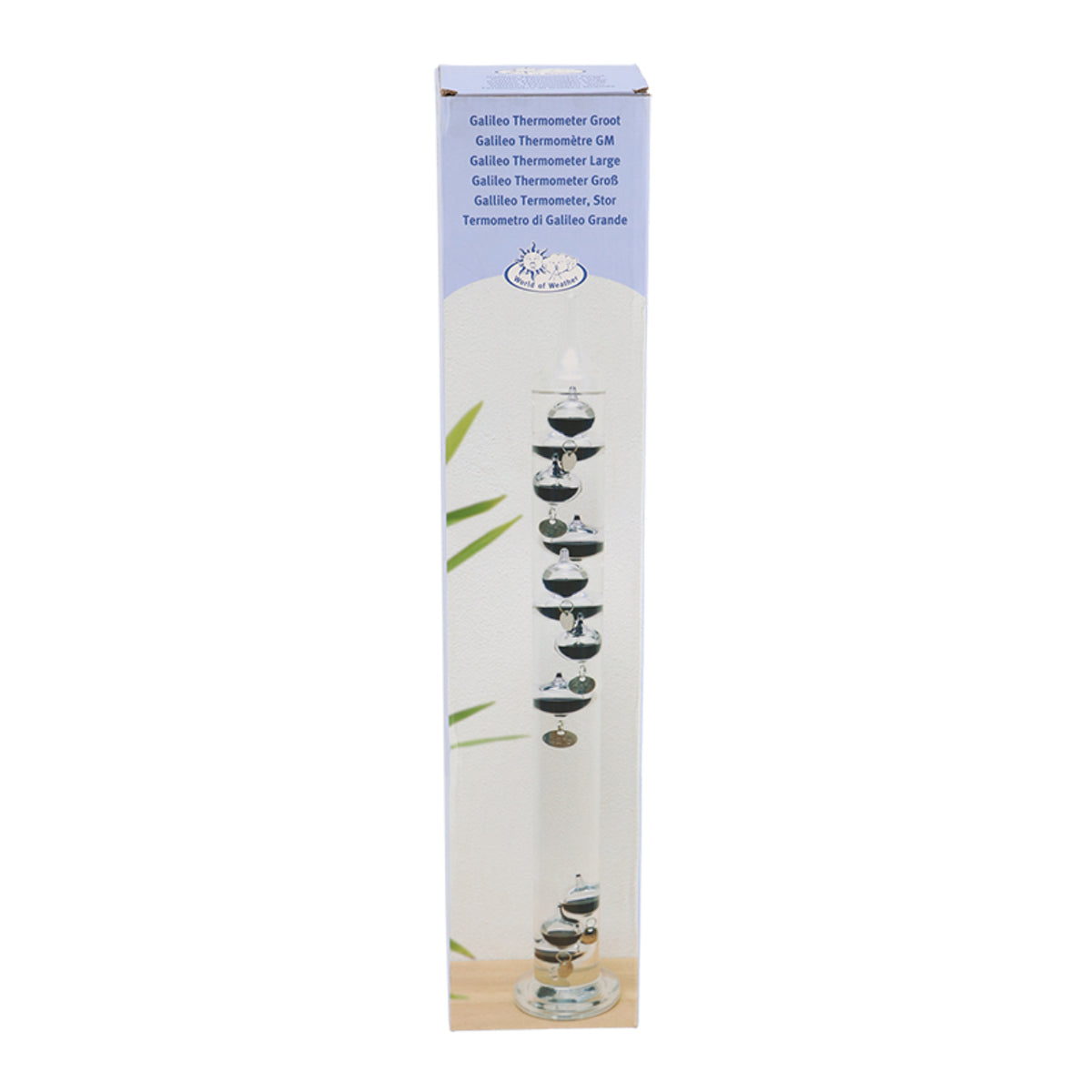 Esschert Design Galileo Thermometer L (TH44) – Wetterstation, Innentemperatur – Silber/Transparent