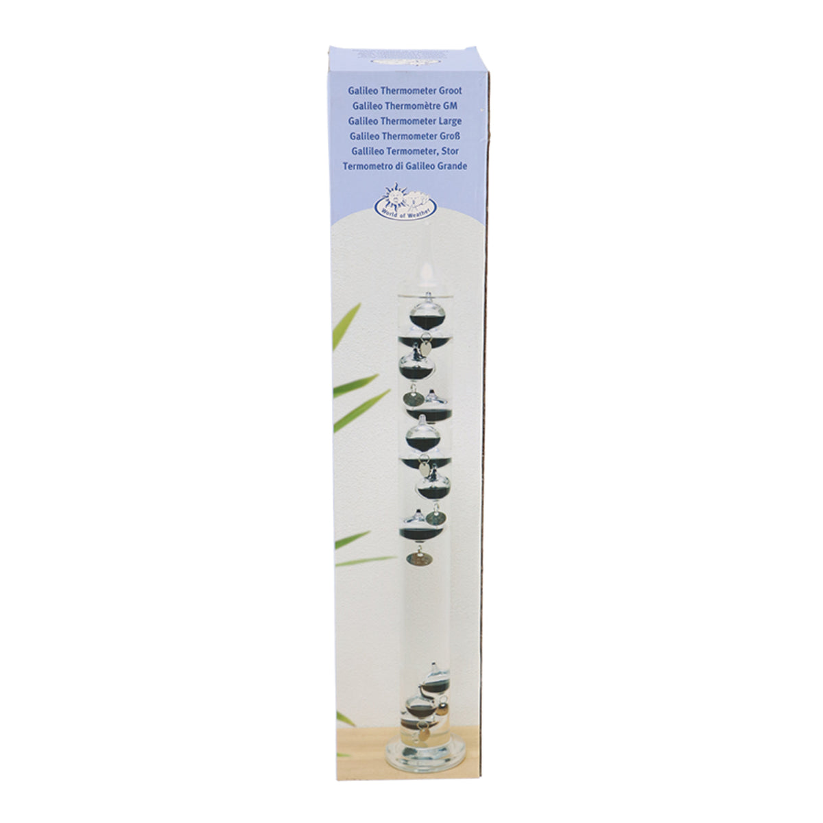 Esschert Design Galileo Thermometer L (TH44) – Wetterstation, Innentemperatur – Silber/Transparent
