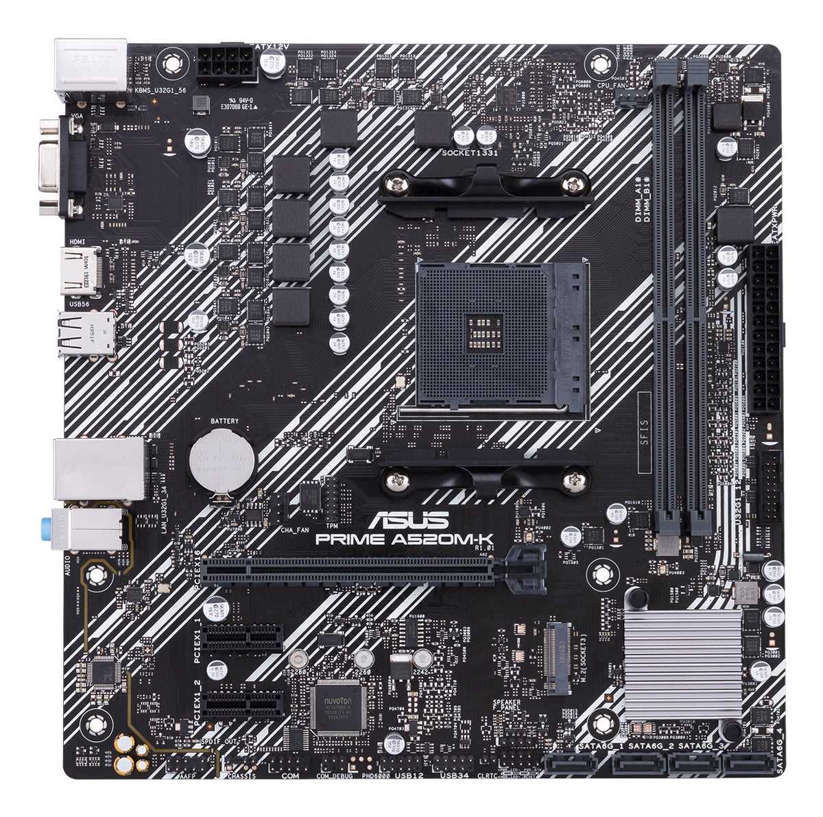 ASUS PRIME A520M-K – Mainboard – Sockel AM4, AMD A520, mATX, DDR4