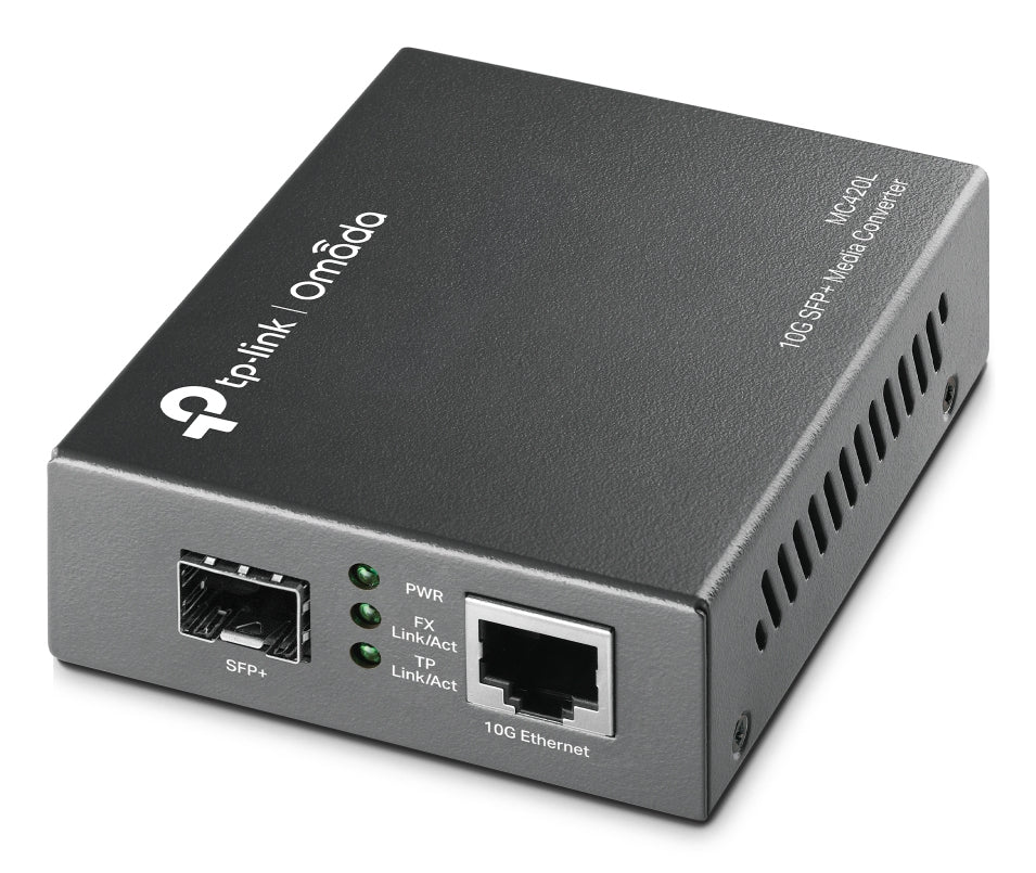TP-Link MC420L – Medienkonverter 10 Gbit/s – 1× 10G RJ‑45, 1× SFP+, Schwarz