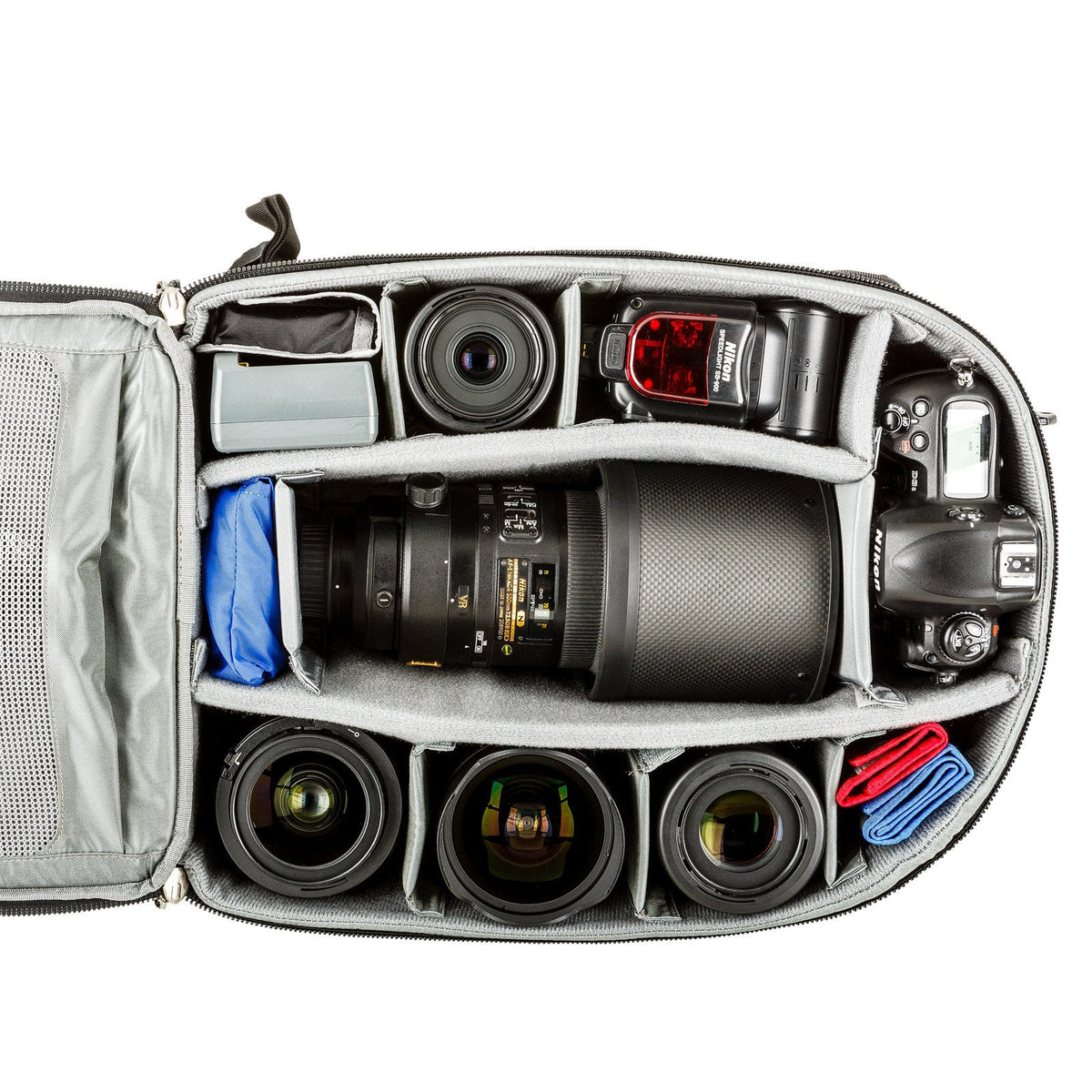 Think Tank Airport Commuter Kamerarucksack – 6 Objektive, Regenhülle – für DSLR- und Systemkameras – Schwarz