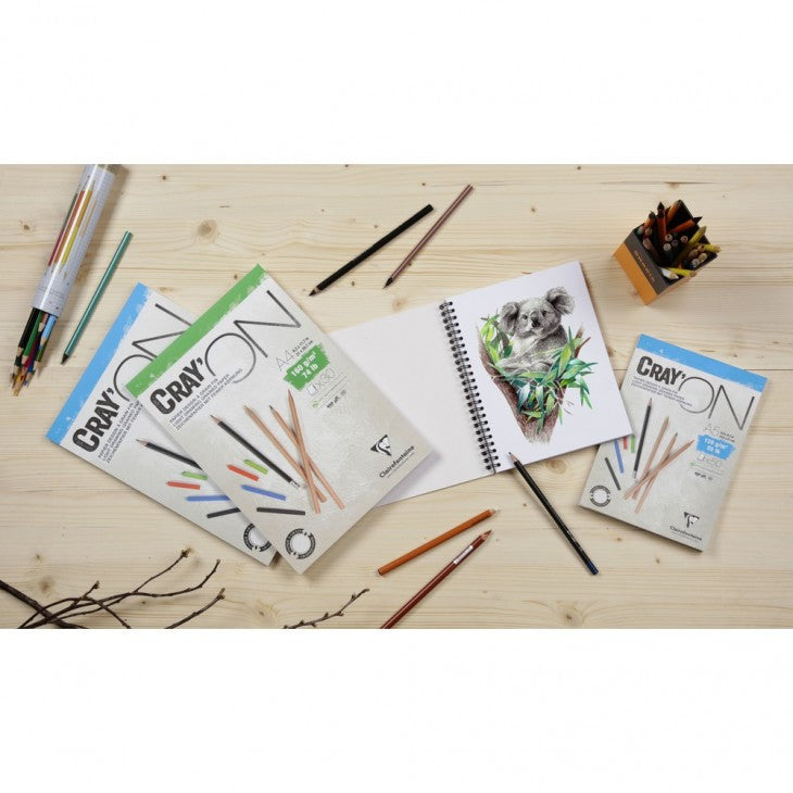 Clairefontaine Cray'ON Skizzenblock – A5 – 160 g/m² – 30 Blatt, feinkörnig