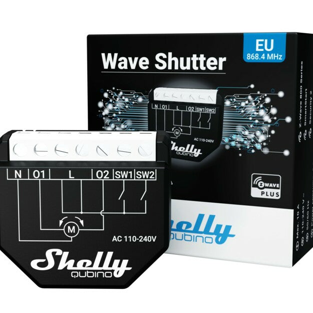 Shelly Schaltaktor – Z-Wave, Leistungsmessung, 10 A – für Rollläden, Jalousien, Markisen