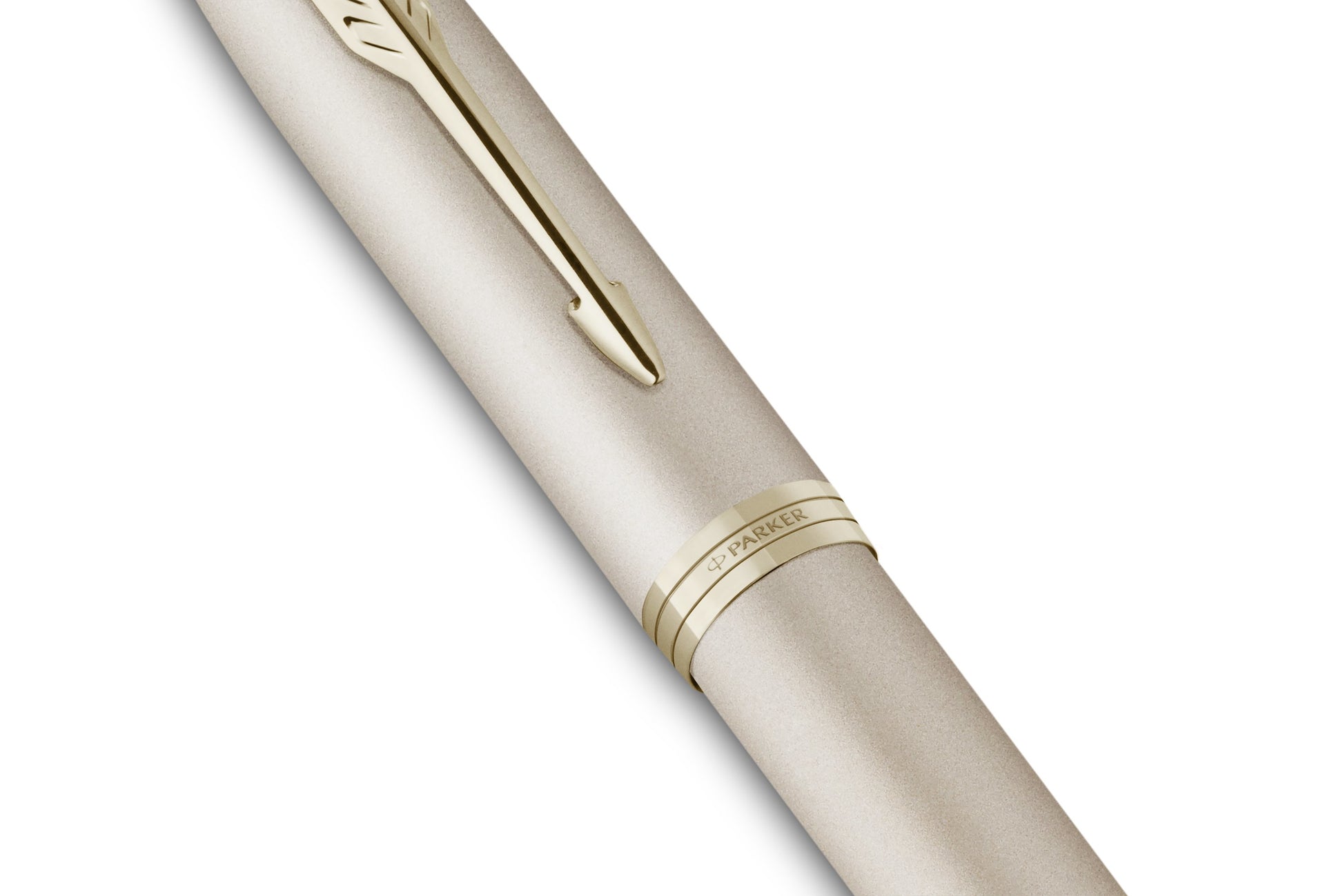 Parker IM Monochrome Champagne – Federspitze M – für Rechts- & Linkshänder – champagner, blau – Patronen