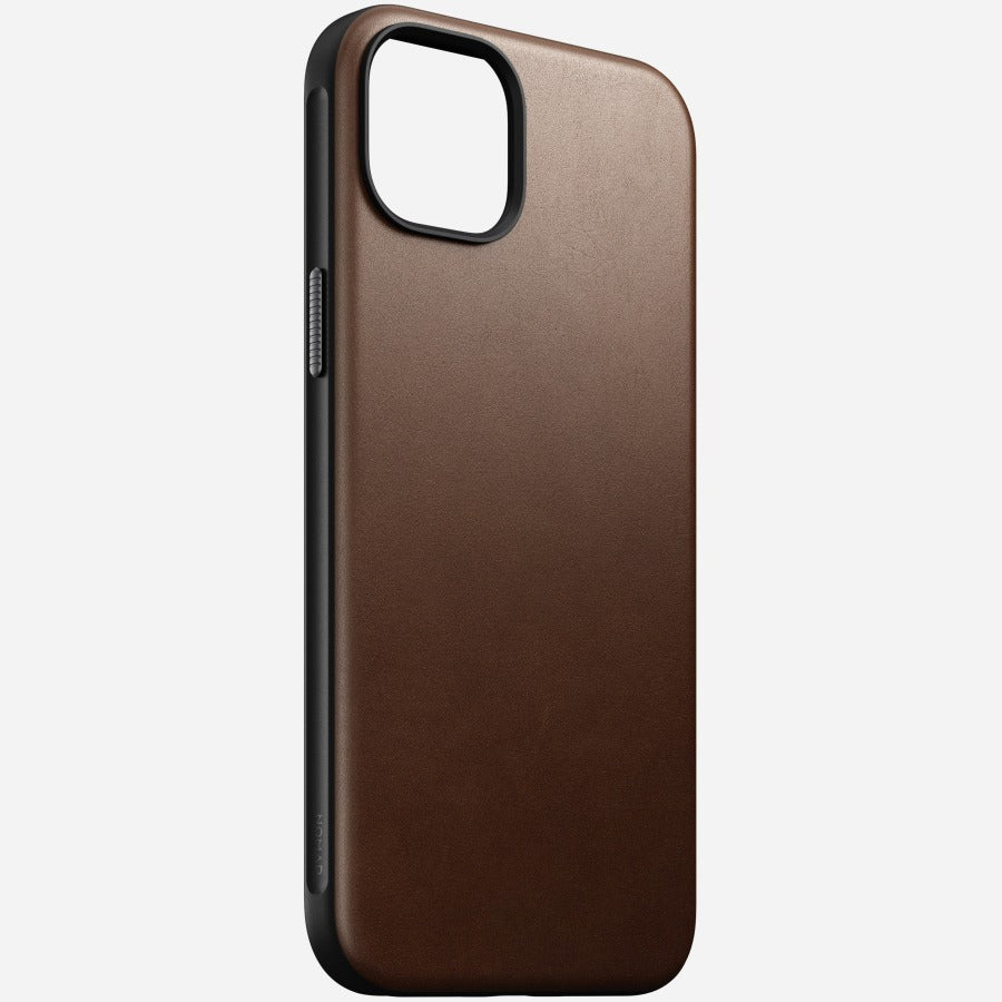 Nomad Backcover – für Apple iPhone 15 Plus – braun – Leder – MagSafe-kompatibel
