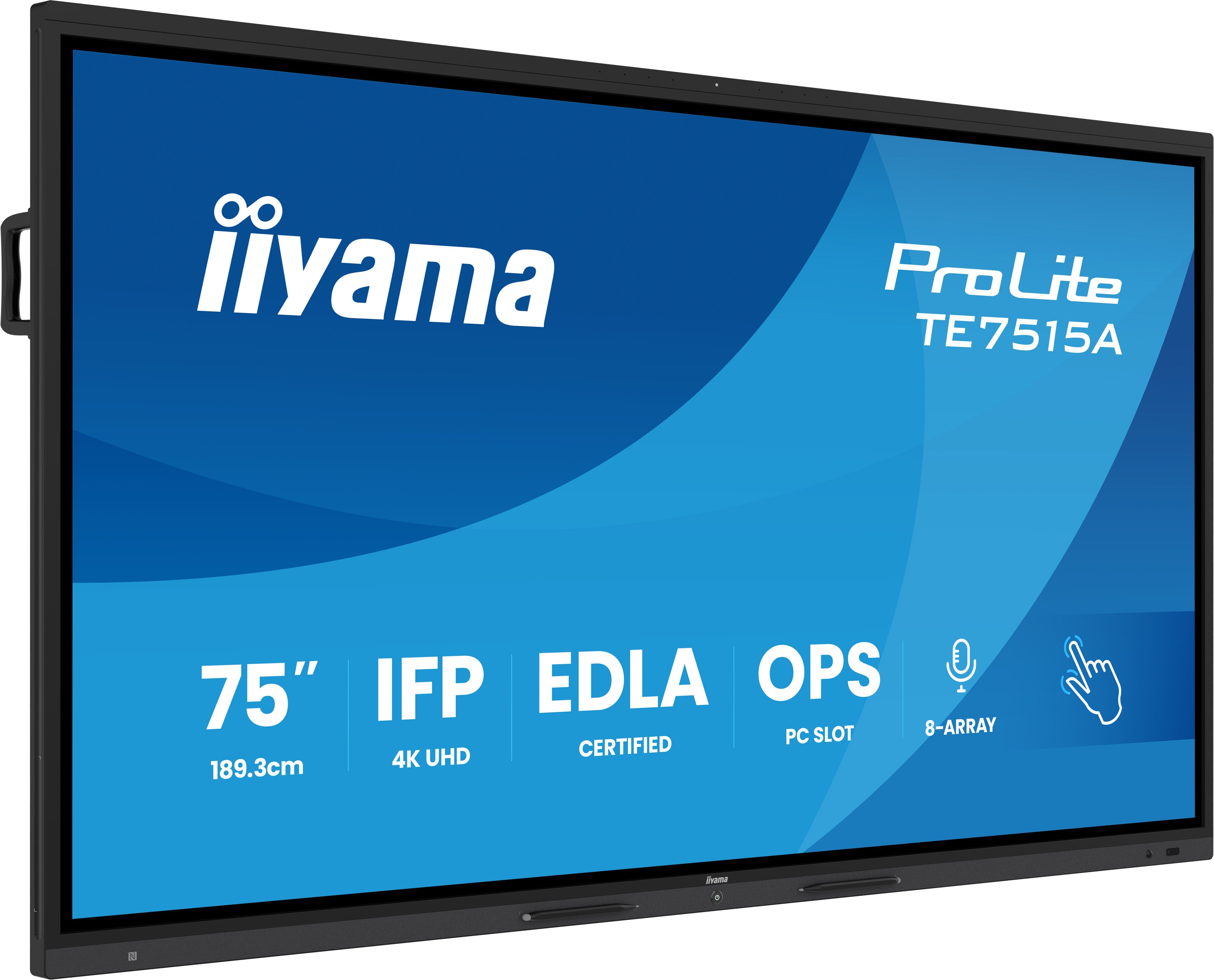 iiyama TE7515A-B2AG – 75" Touch, 3840 × 2160 (4K), VA, USB-C 100 W, LAN