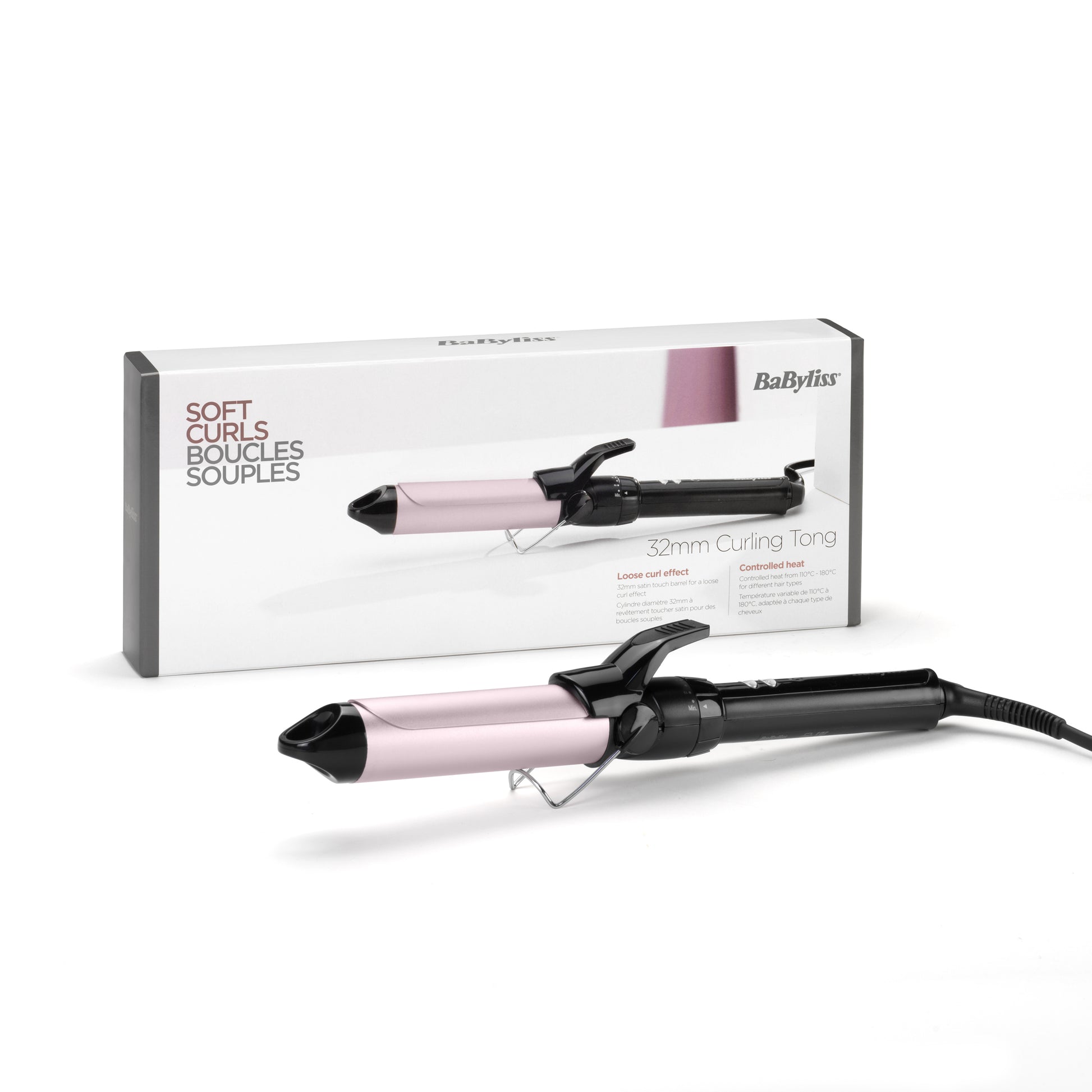 BaByliss Lockenstab Pro 180 Sublim Touch – 2,5 cm, 110–180 °C – schwarz, pink