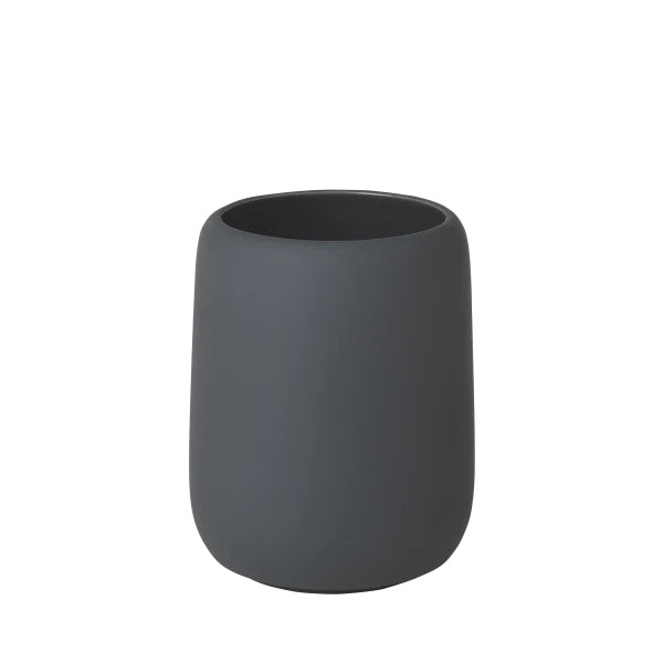 Blomus Zahnbürstenhalter Sono – 8,6×8,6×10,7 cm, Keramik, Anthrazit