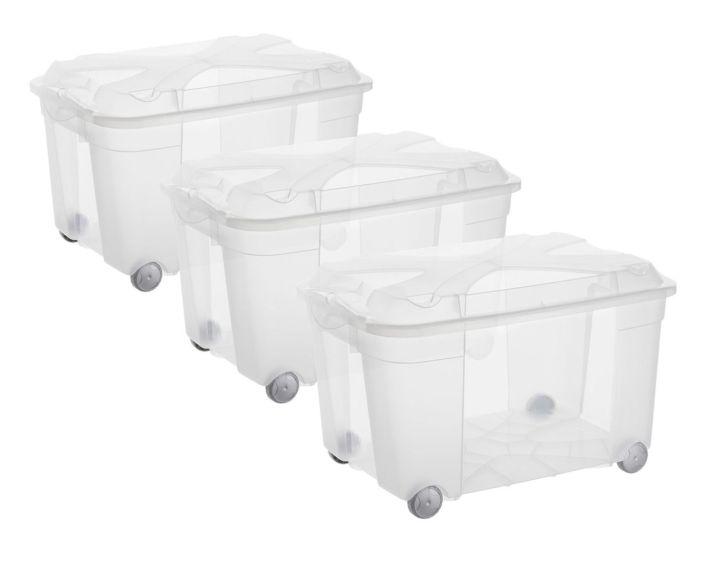 Rotho Aufbewahrungsbox – Polypropylen (PP), Transparent, 40 × 37 × 60 cm – 3er-Pack