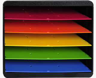 Exacompta Horizon – Dokumentenablage 5 Fächer für A4+ quer, Polystyrol, schwarz, 270 × 271 × 355 mm
