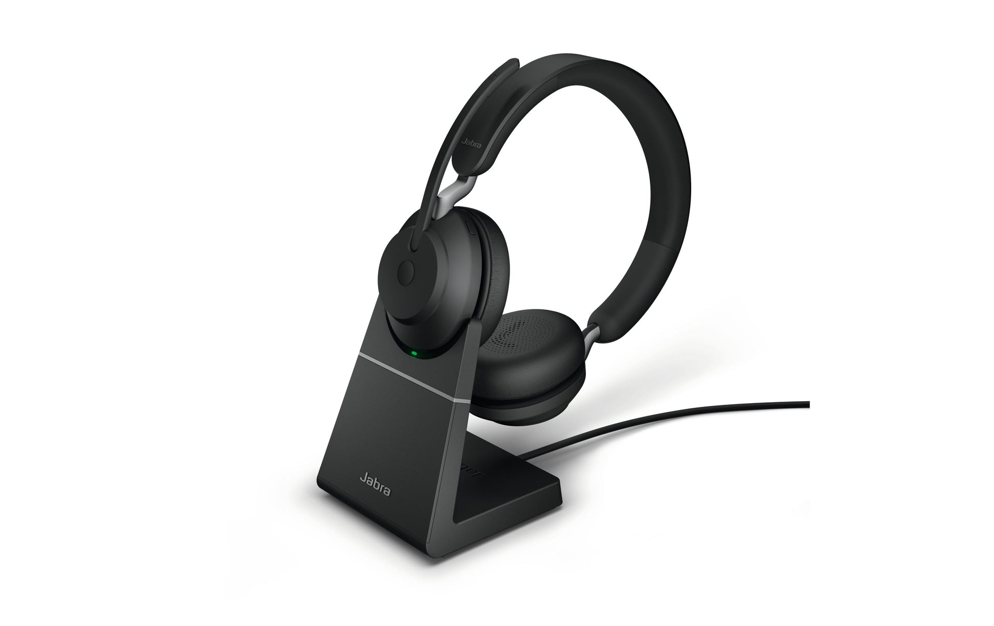 Jabra Evolve2 65 Office-Headset – On-Ear, Stereo, BT, UC-optimiert, mit USB-A-Dongle, Schwarz, BT 5.0