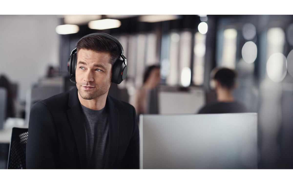 Jabra Evolve2 85 UC Office-Headset – Over-Ear, Stereo, Kabel + BT, ANC, mit USB-A-Dongle, Schwarz, BT 5.0