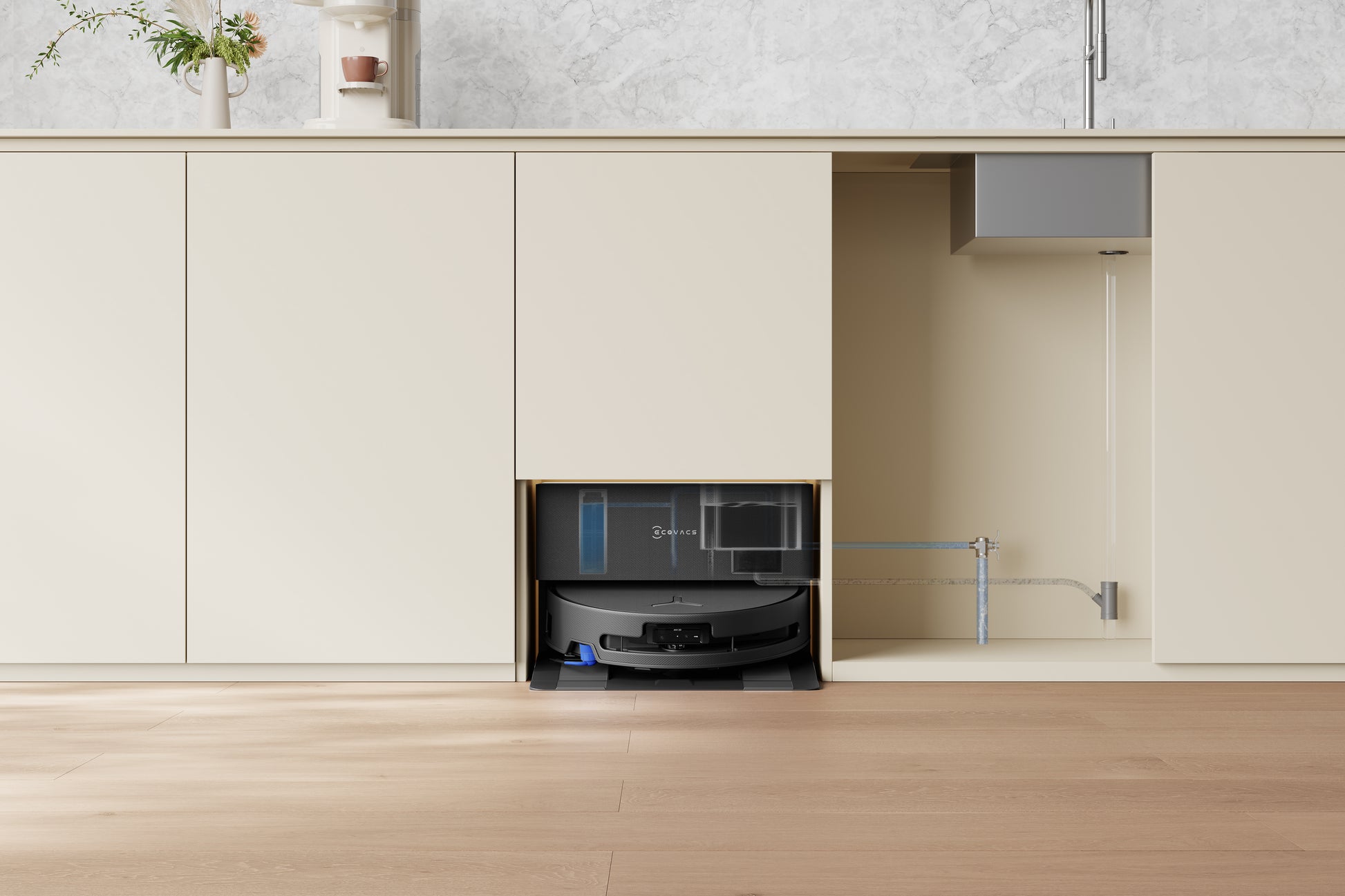 Ecovacs Saugroboter DEEBOT T90 PRO OMNI, mit Absaugstation, mit Wischfunktion – 30000 Pa, 350 min, Höhe 98 mm
