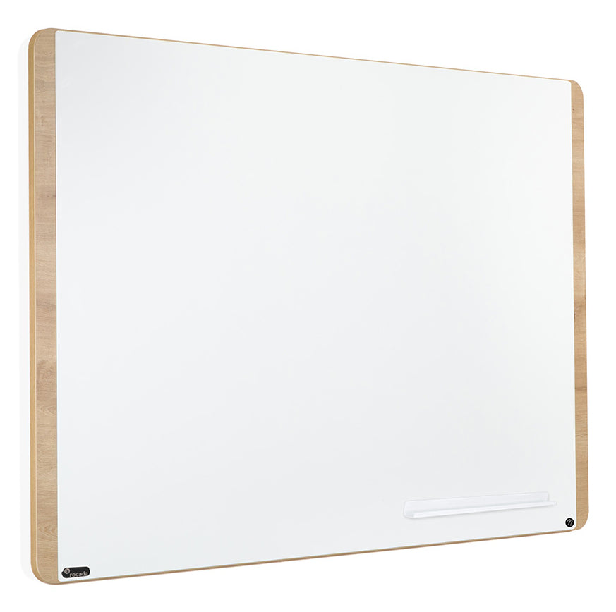 Rocada Whiteboard – 150 × 100 cm, lackierter Stahl, magnetisch, Holzrahmen, Eiche