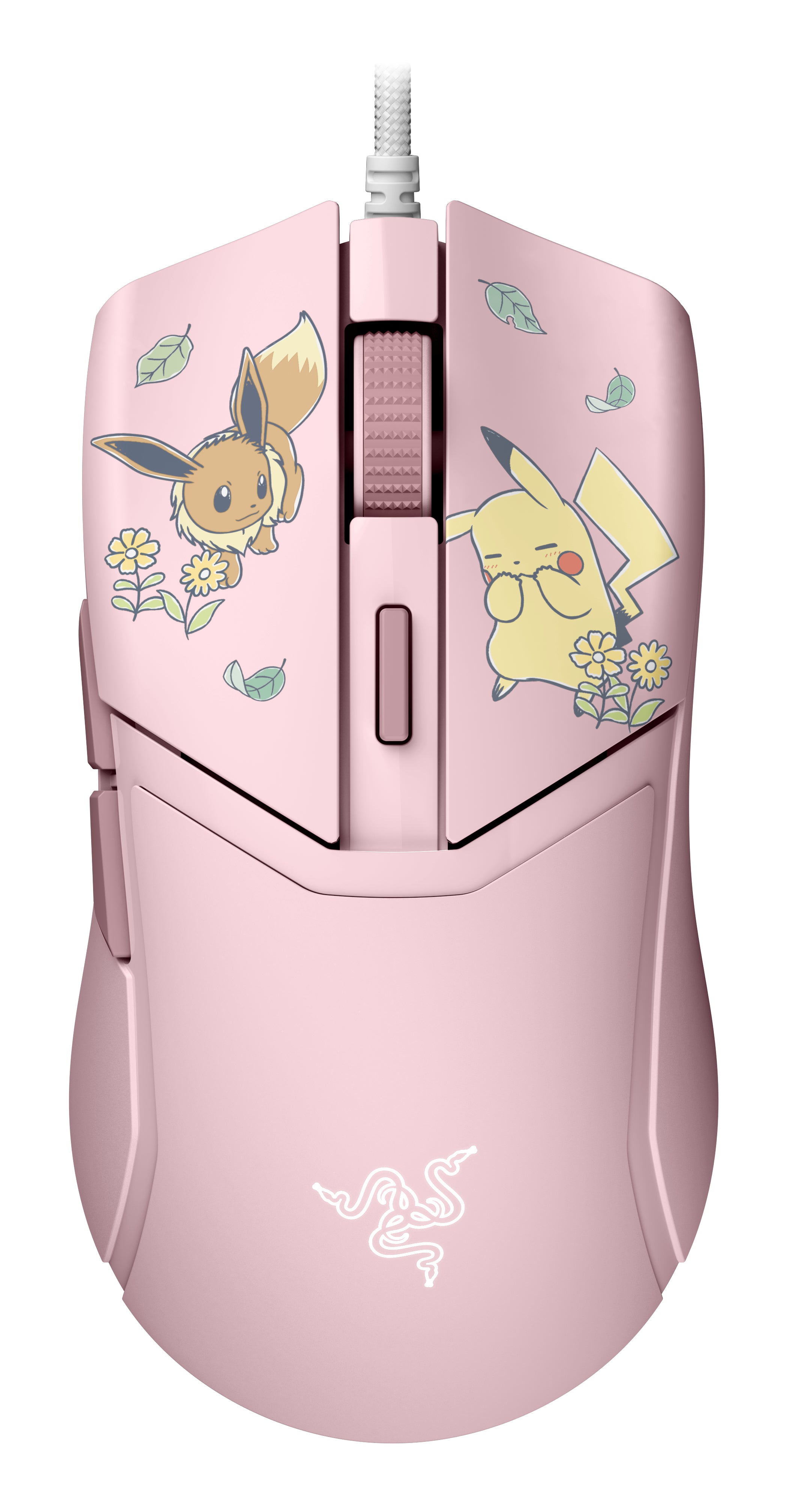 Razer Cobra Pikachu/Eevee – Gaming-Maus – Kabelgebunden (USB-A), 8500 DPI, RGB-Beleuchtung, Rechts, Rosa