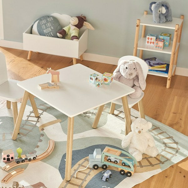 Zeller Present 3-teiliges Bistro-Set mit 2 Stühlen – Weiss – MDF, Holz – Tisch 55 × 55 × 43,5 cm – Für den Innenbereich