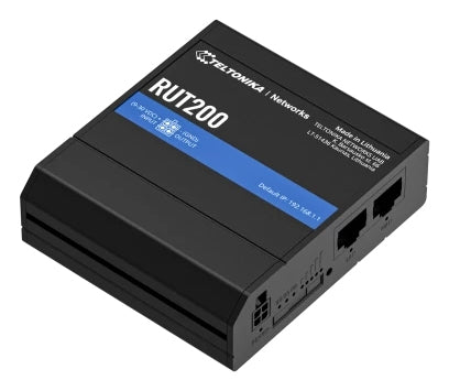 Teltonika RUT200 – LTE-Router, Wi-Fi 4, 2,4 GHz, 2× Fast Ethernet, Mini-SIM, Schwarz