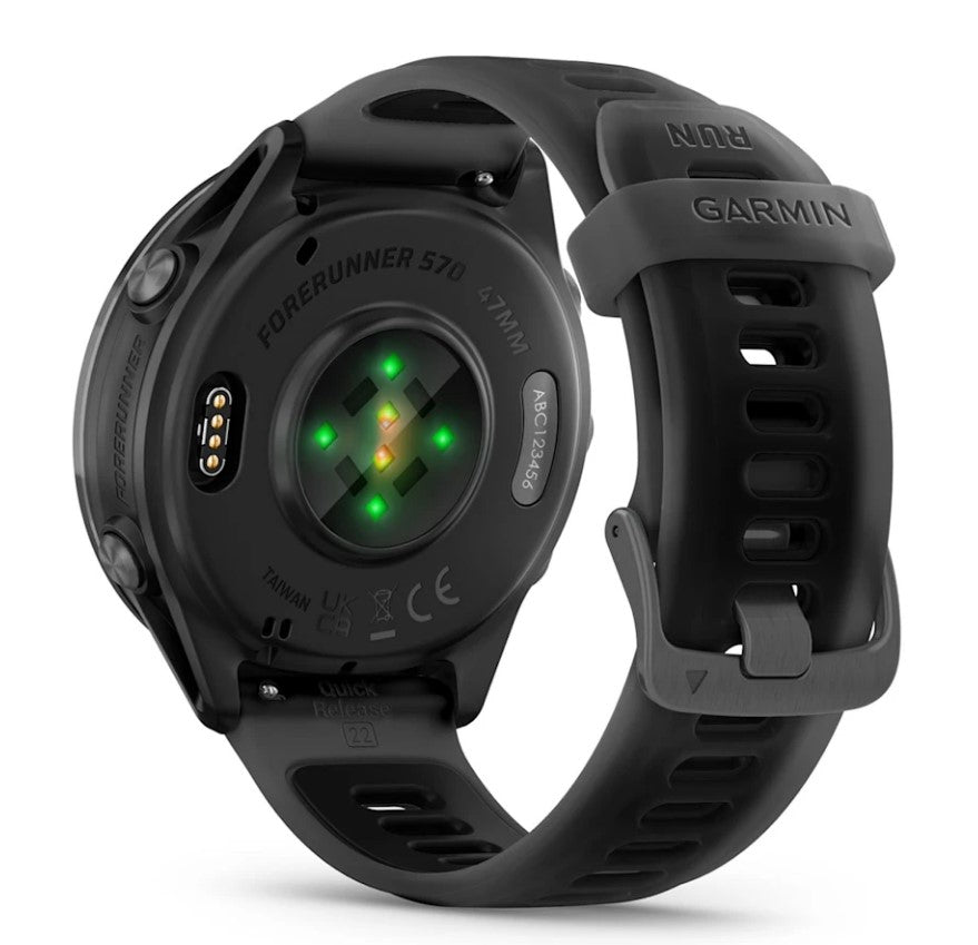 Garmin Forerunner 570 47 mm GPS – Aluminium Schwarz, Sportarmband, 50 m, für Android, iOS