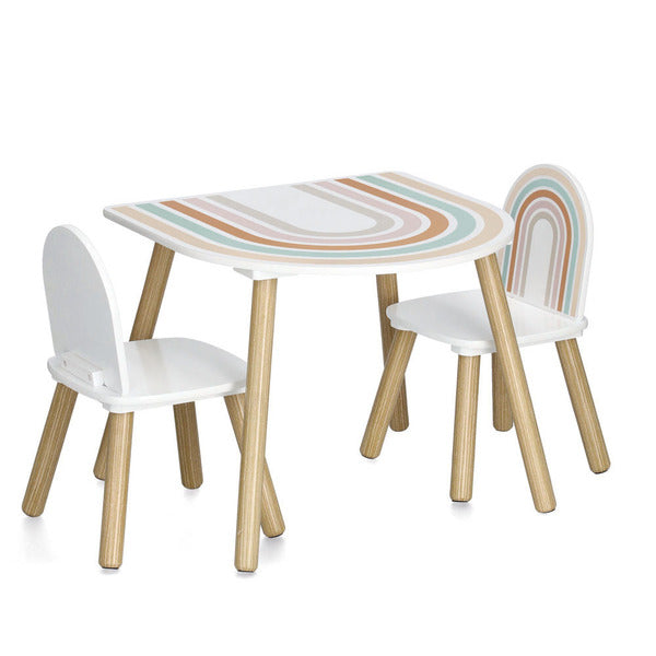 Zeller Present 3-teiliges Bistro-Set mit 2 Stühlen – mehrfarbig – MDF – Tisch 55 × 55 × 45 cm – für den Innenbereich