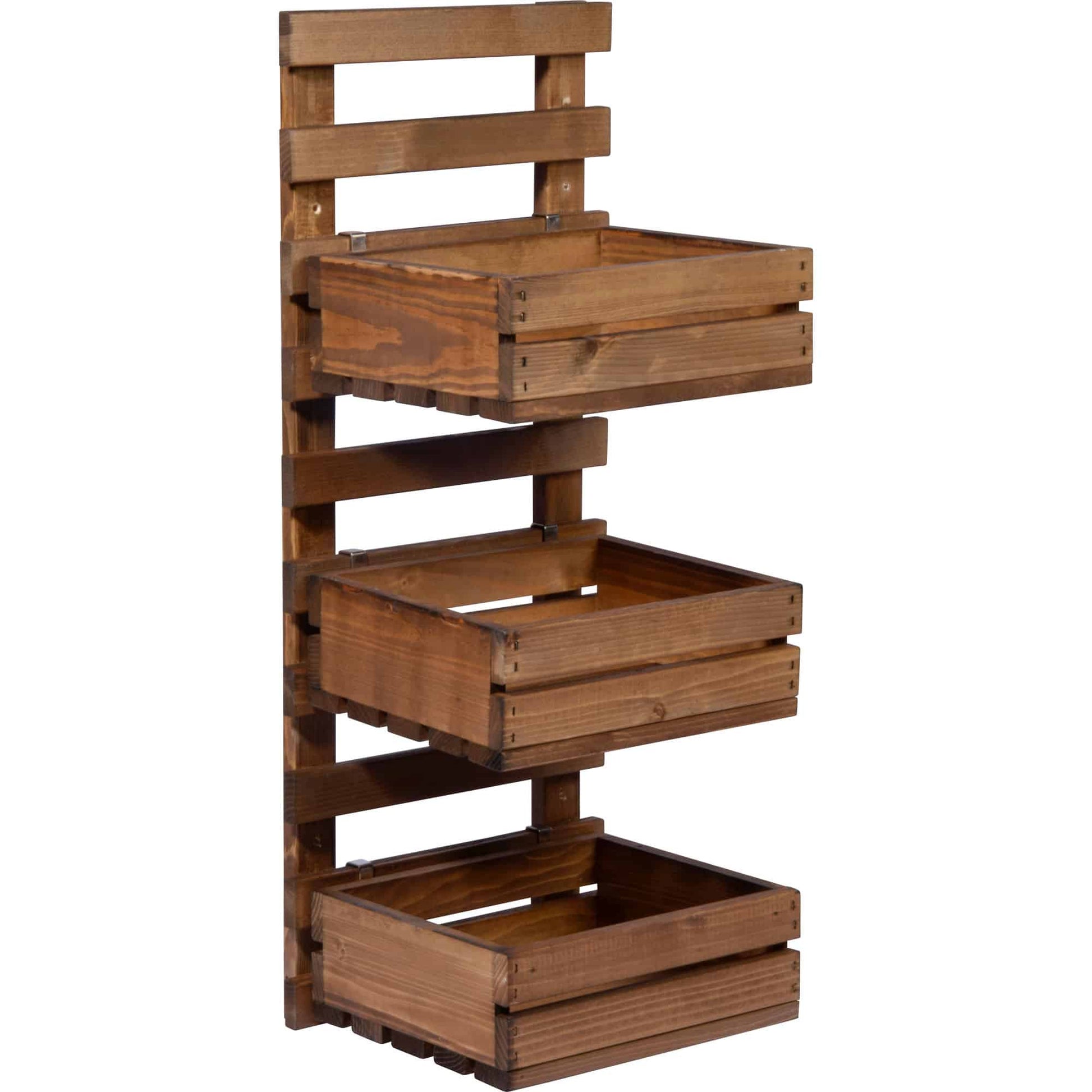 Dobar Wandregal, 58388FSCE – Wandmontage – 3 Böden – 29,5 × 26,5 × 74,5 cm – Braun – Kiefernholz – 1 Stk.