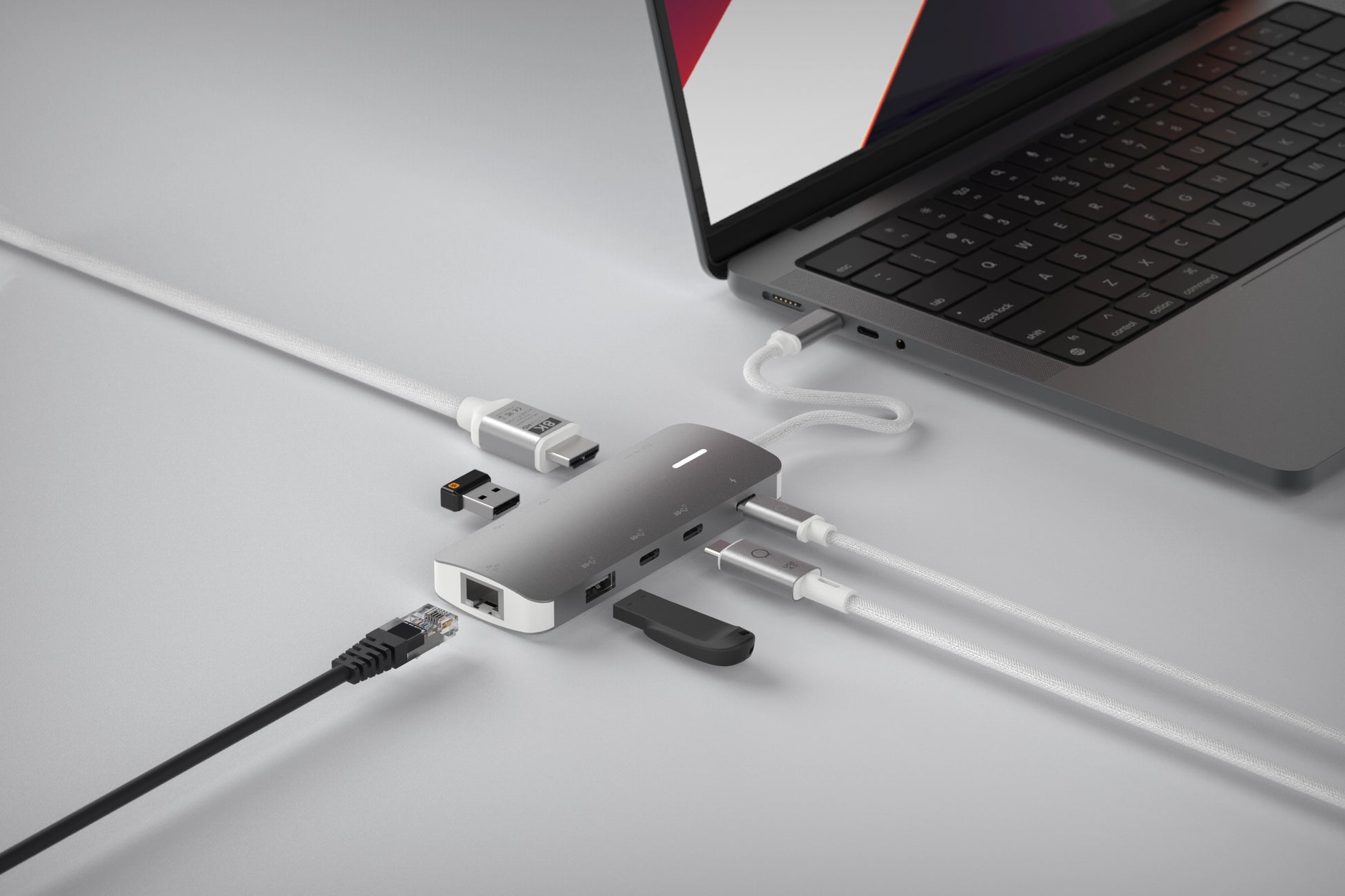 LINQ ProConnect 8in1 Dockingstation – USB-C, 1× HDMI, 1× USB-A, 3× USB-C, 140 W PD, 2,5GbE, für Windows/Mac