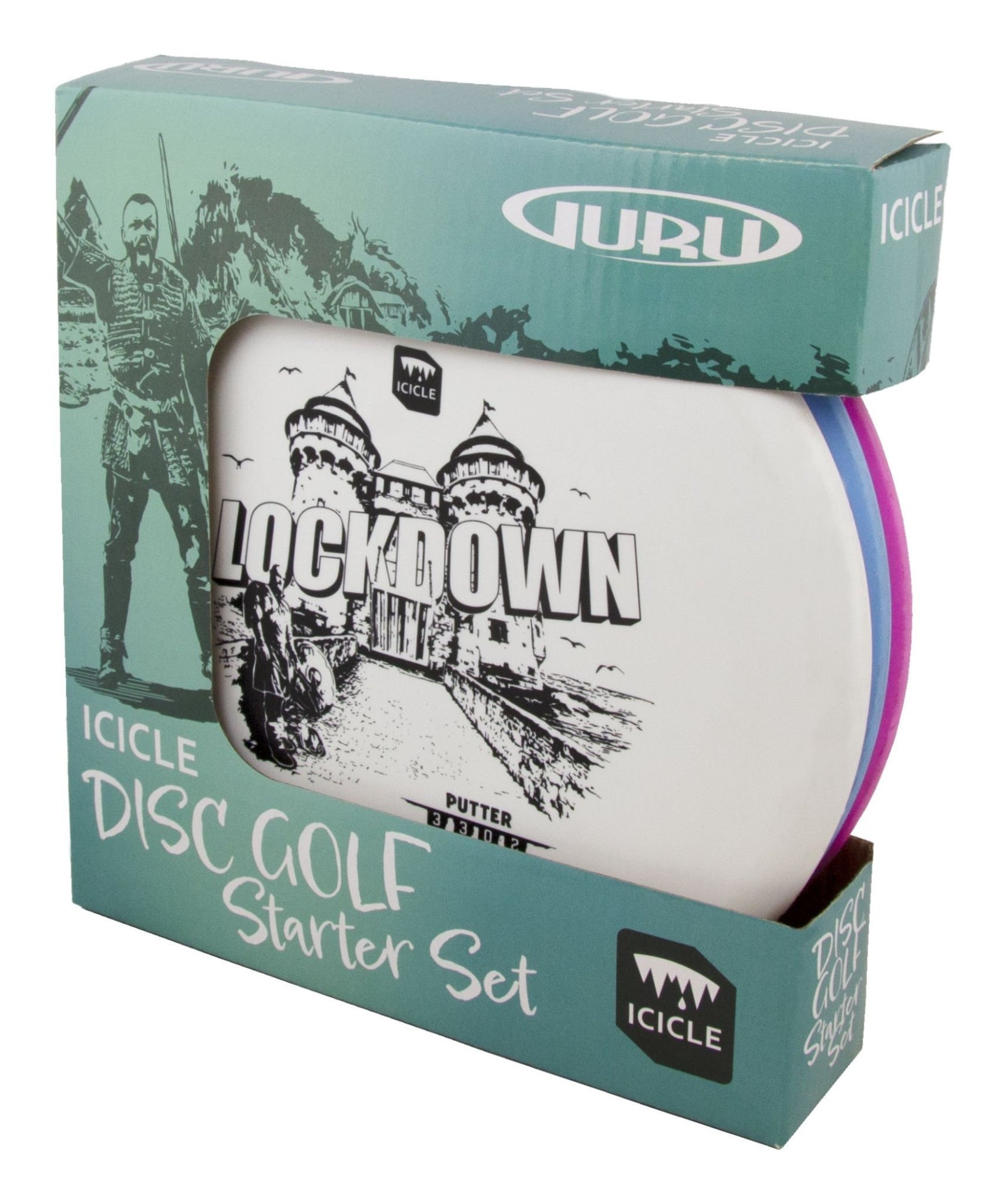 Schildkröt Funsports Guru Disc Golf Set – Starter-Set – 3-teilig – ab 6 Jahren – Kunststoff – blau/rosa/weiss