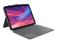 Logitech Combo Touch – Tastatur, US-Layout (EN), mit Touchpad, Grau – für iPad (10. Generation)