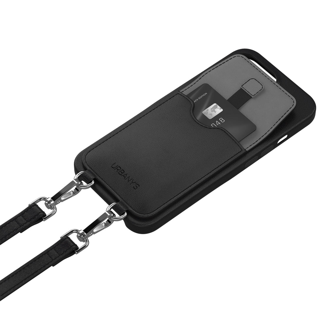 Urbany's Urbanys – Halskettenhülle Night Owl – für Apple iPhone 17 Pro Max – schwarz – mit Kordel